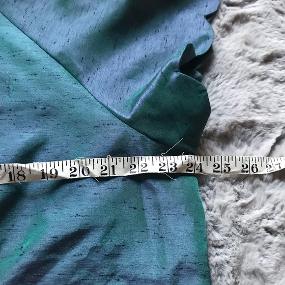 One of a kind handmade vintage top in iridescent two tone teal purple shiny - Picture 6 of 6
